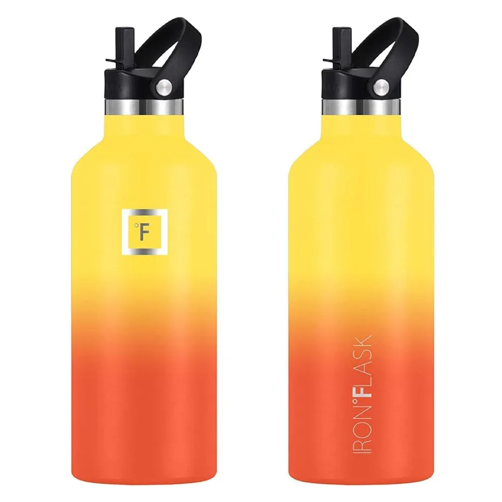 64oz Vacuum-Insulated Stainless Steel Bottle with Straw Lid - Iron Flask