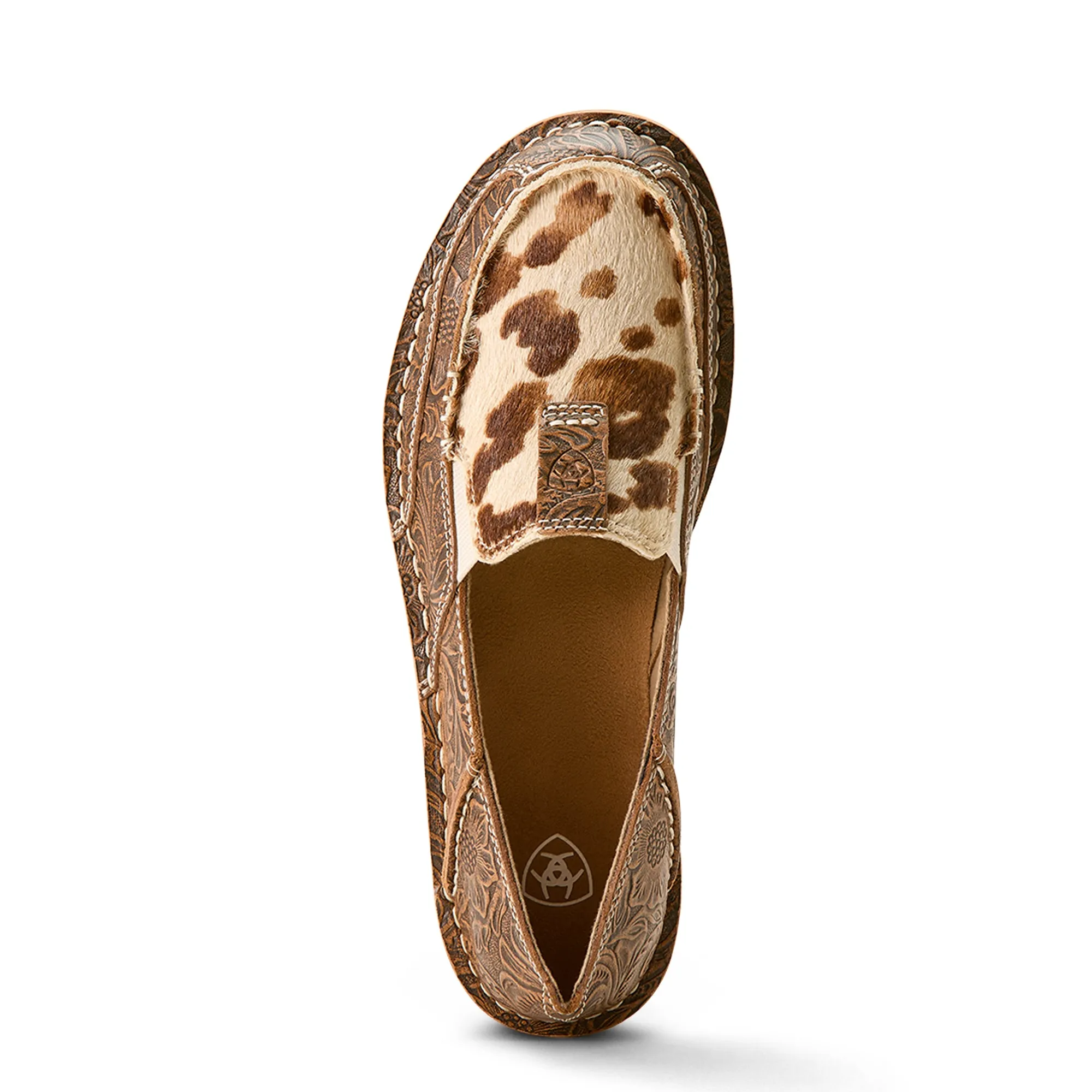 Ariat Cruiser Slip On Shoe [Tan Floral Emboss Brindle Hair on Hide]