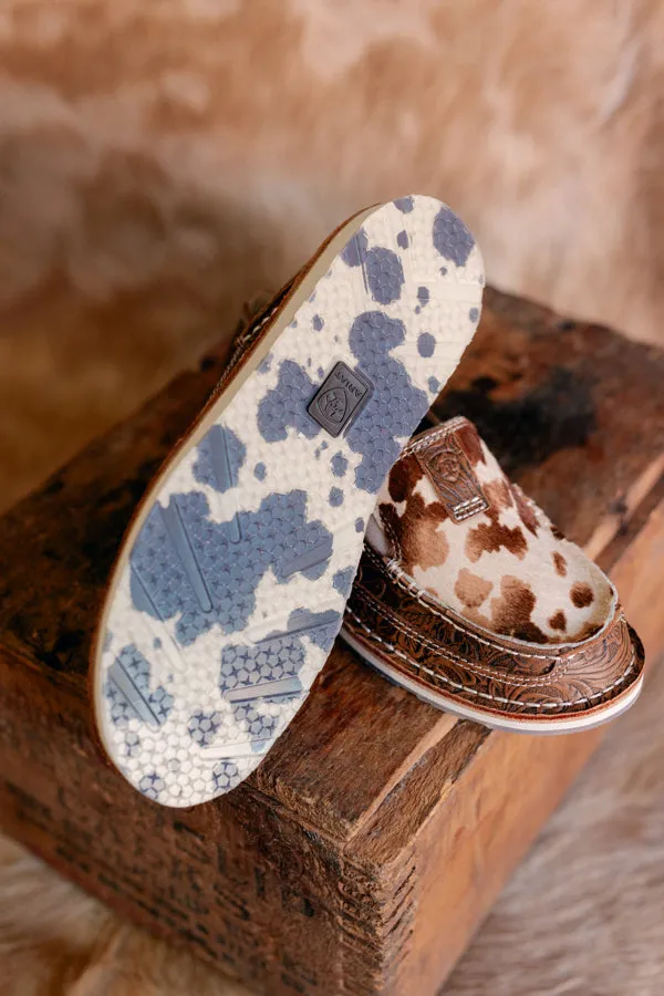 Ariat Cruiser Slip On Shoe [Tan Floral Emboss Brindle Hair on Hide]