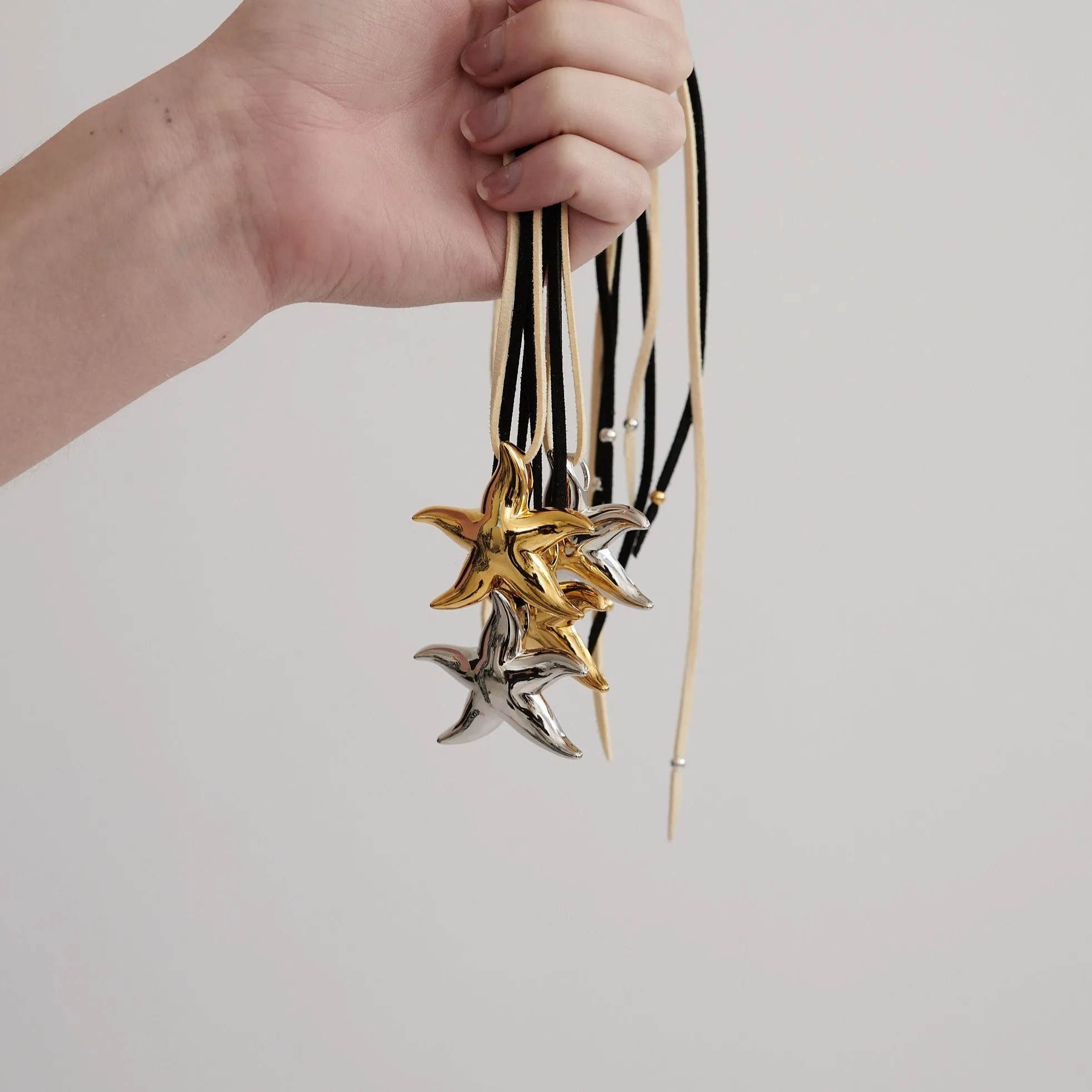 Beatrice Necklace - Silver/Cream