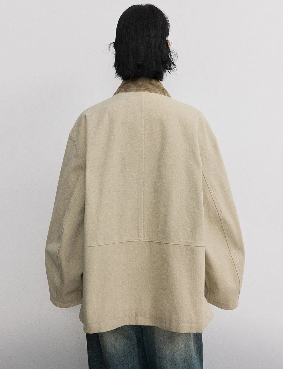 Beige Oversized Barbour Jacket-PREORDER