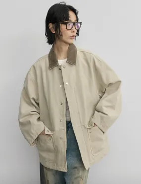 Beige Oversized Barbour Jacket-PREORDER