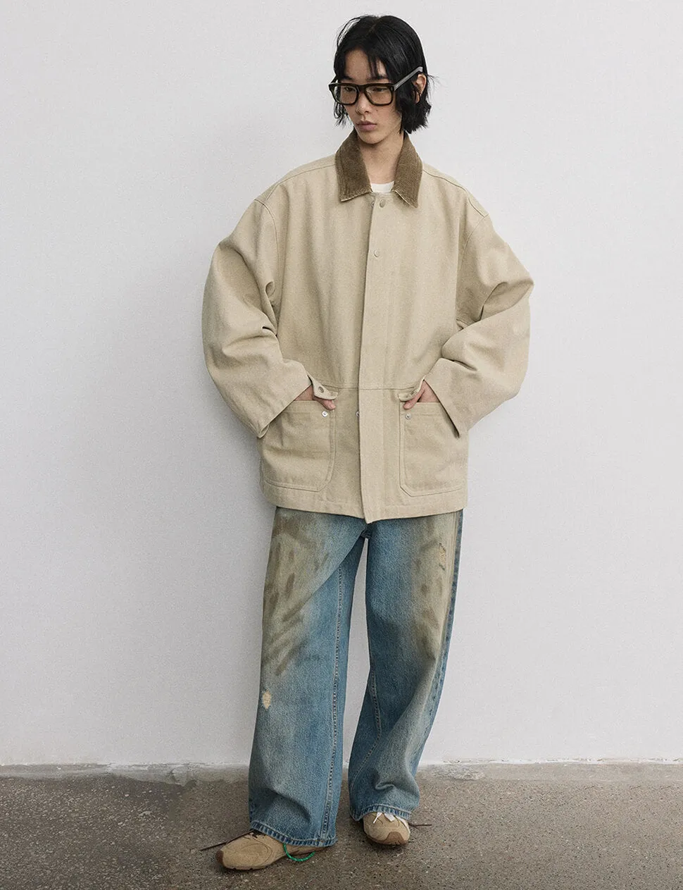 Beige Oversized Barbour Jacket-PREORDER