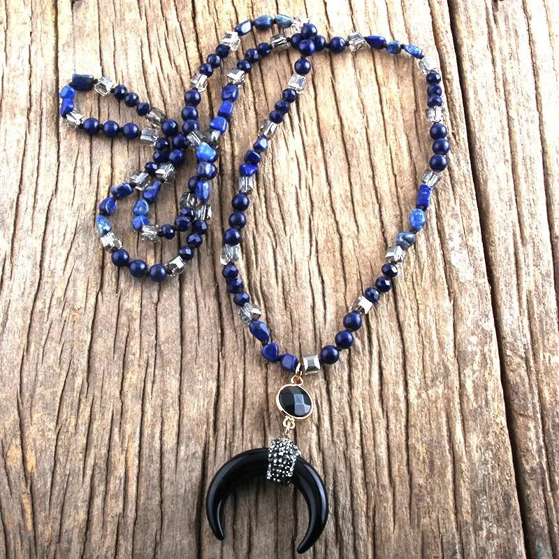 Bohemian Inspired Tribal Ox Horn Bead Necklace