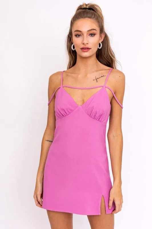 Bohemian Strap Detail Mini Tank Slip Dress