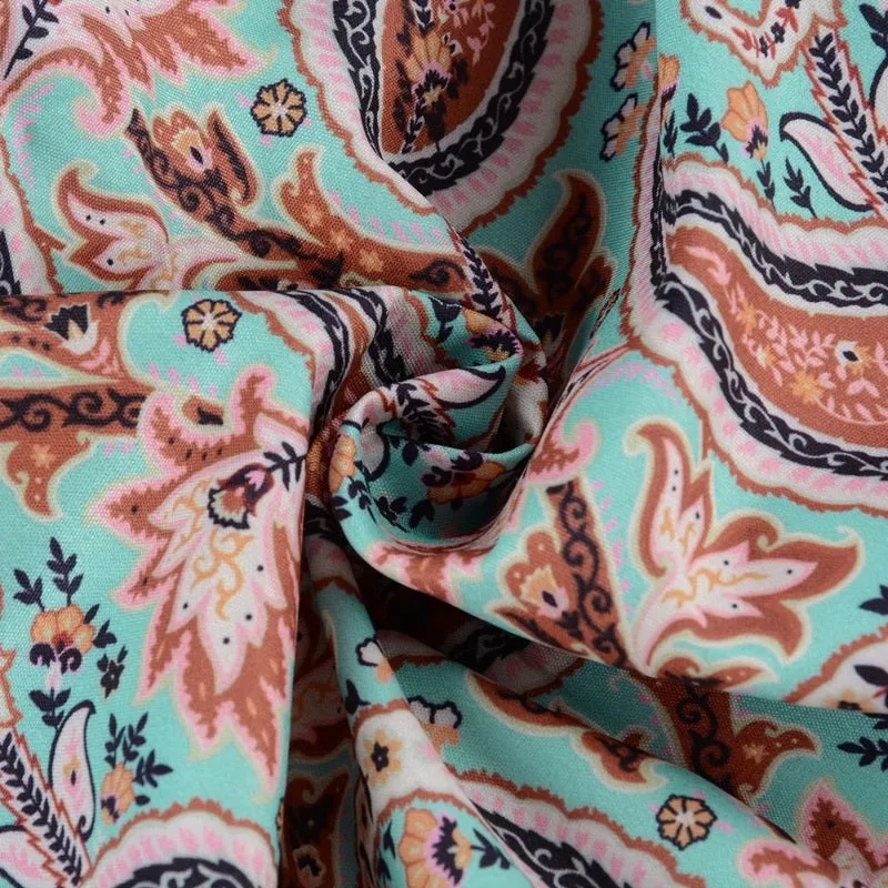 Bohemian V-Neck Floral and Paisley Ankle Length Summer Dresses