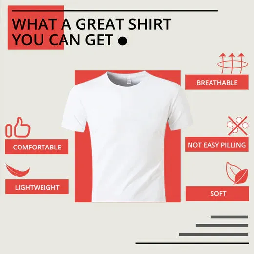 [Buy T-shirts get Free Mini Heat Press] 4-Packs Polyester T-Shirt Bundle - White Blank
