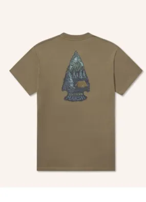 Camping Arrowhead Tee in Moss Green by Southern Marsh