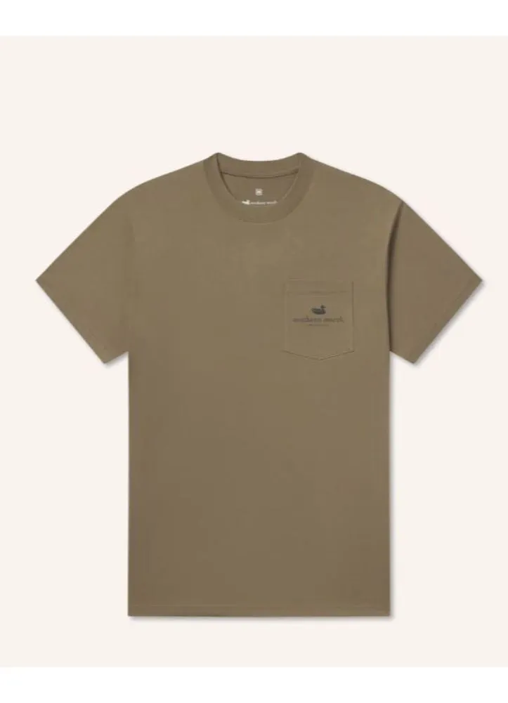 Camping Arrowhead Tee in Moss Green by Southern Marsh