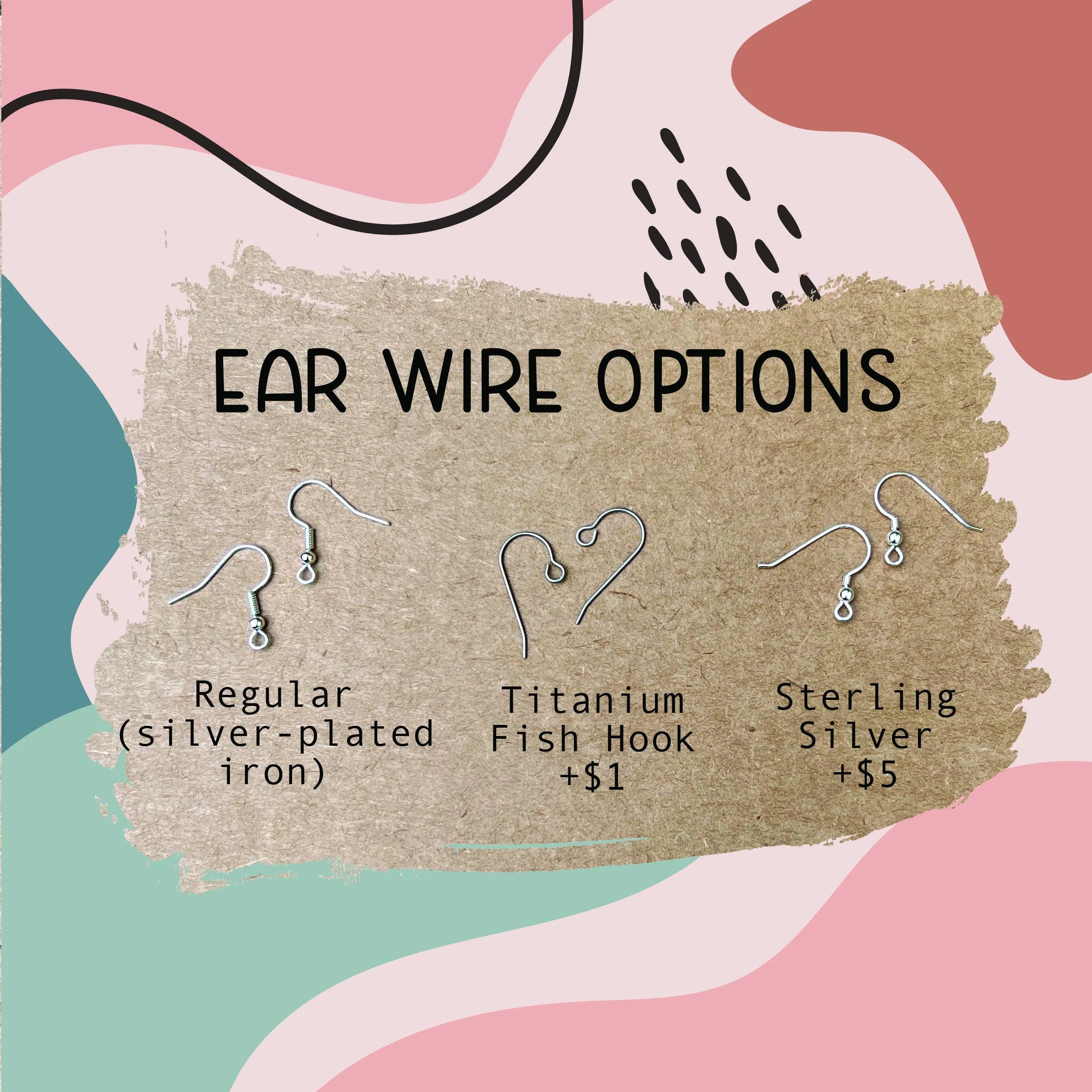 Cartoon Doodle Pencil Acrylic Art Earrings
