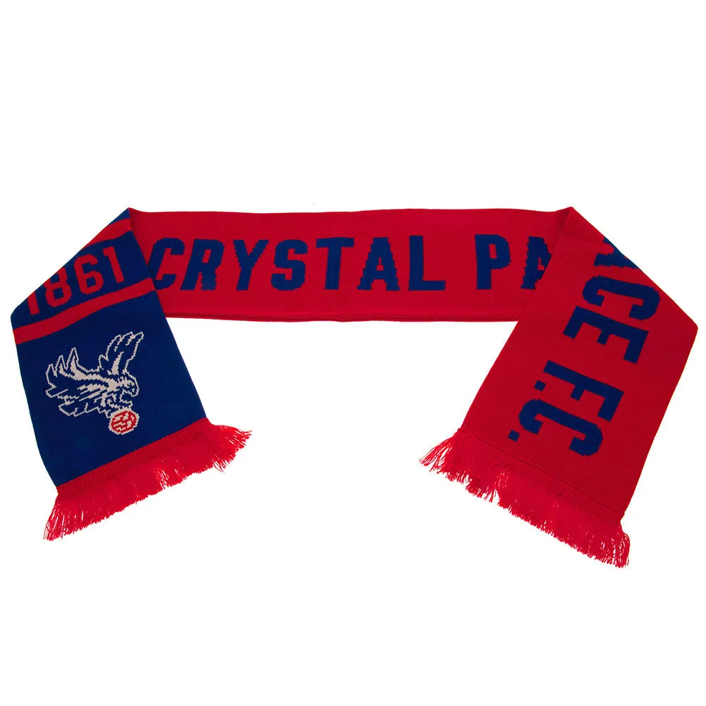 Crystal Palace FC Scarf NR - Red and Blue Jacquard Knit
