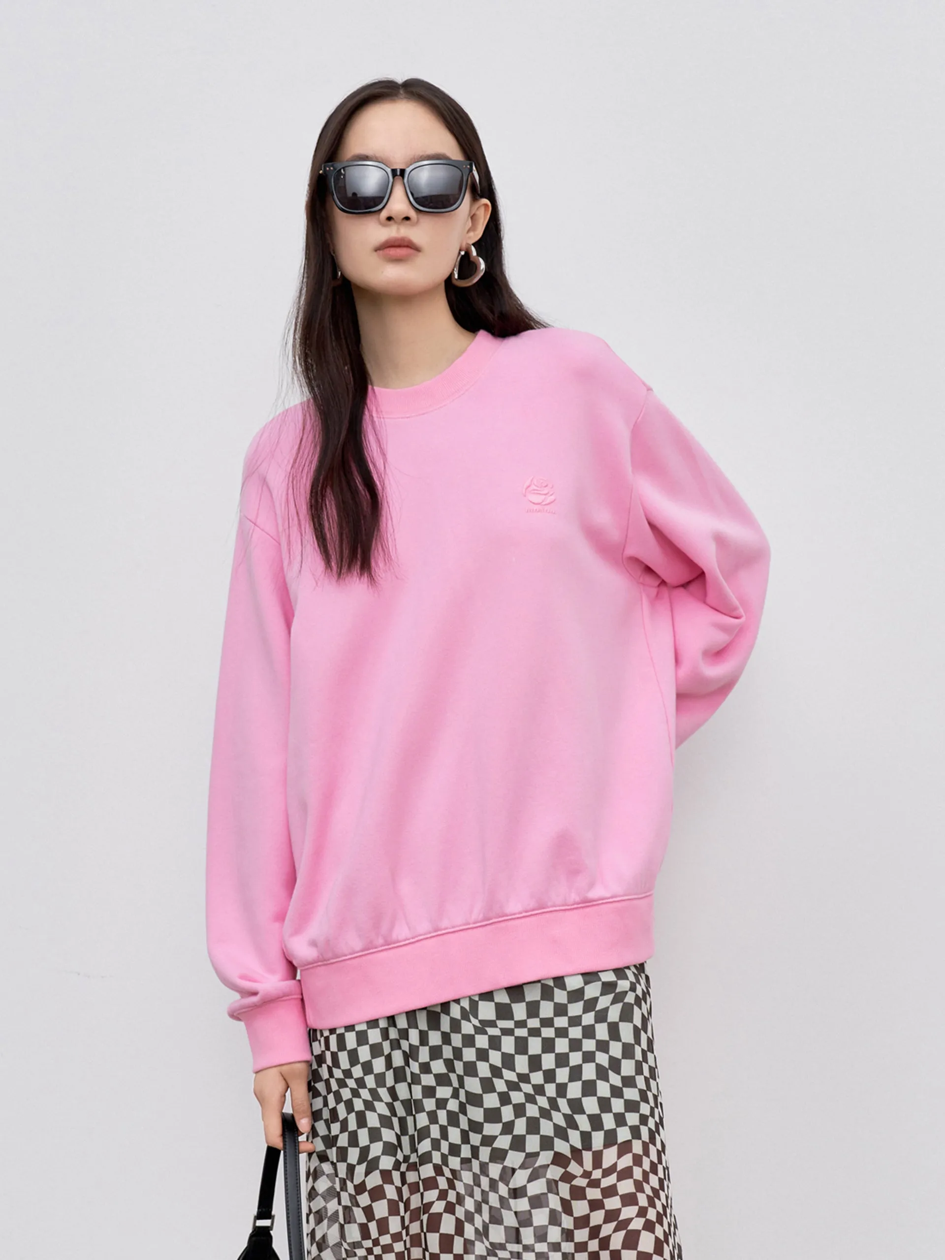 Cut Back Slit Cotton Sweatshirt