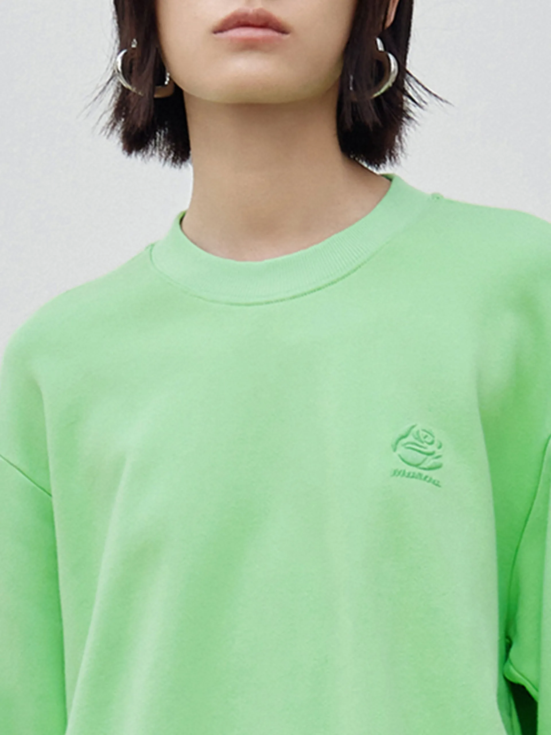 Cut Back Slit Cotton Sweatshirt