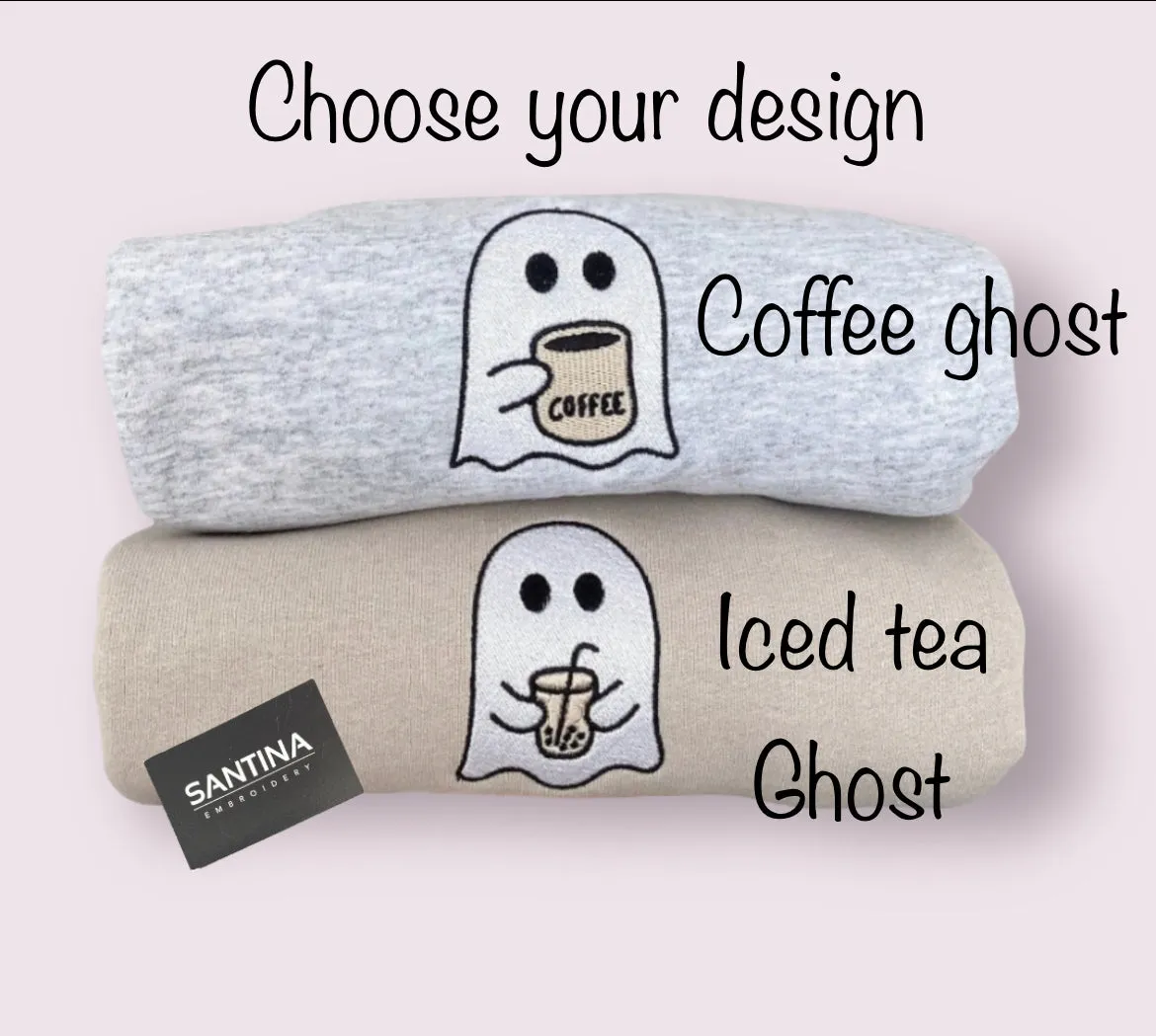 cute coffee / ice tea ghost sweatshirt / hoodies