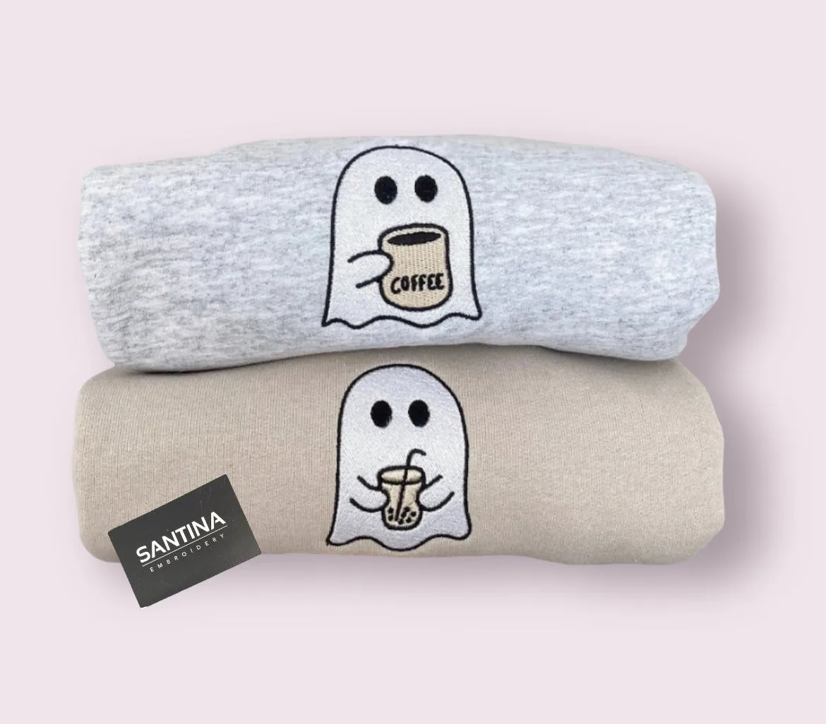 cute coffee / ice tea ghost sweatshirt / hoodies