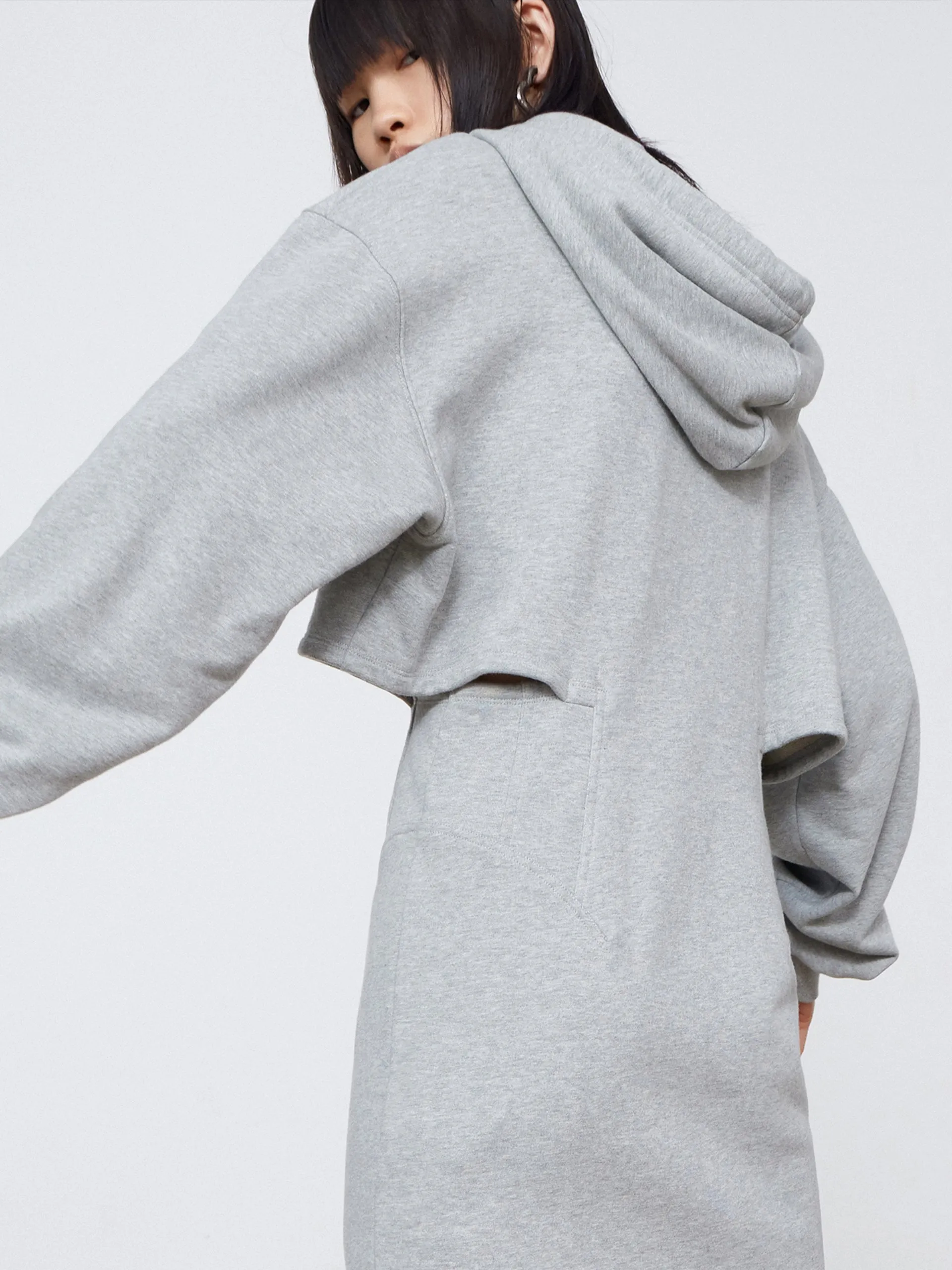 Cutout Hooded Sweatshirt Dress