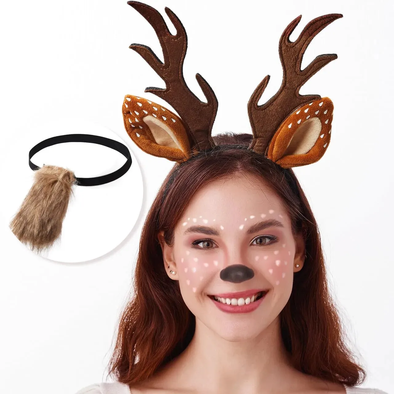 Deer Headband with Fawn Tail Accesories Set for Halloween Party