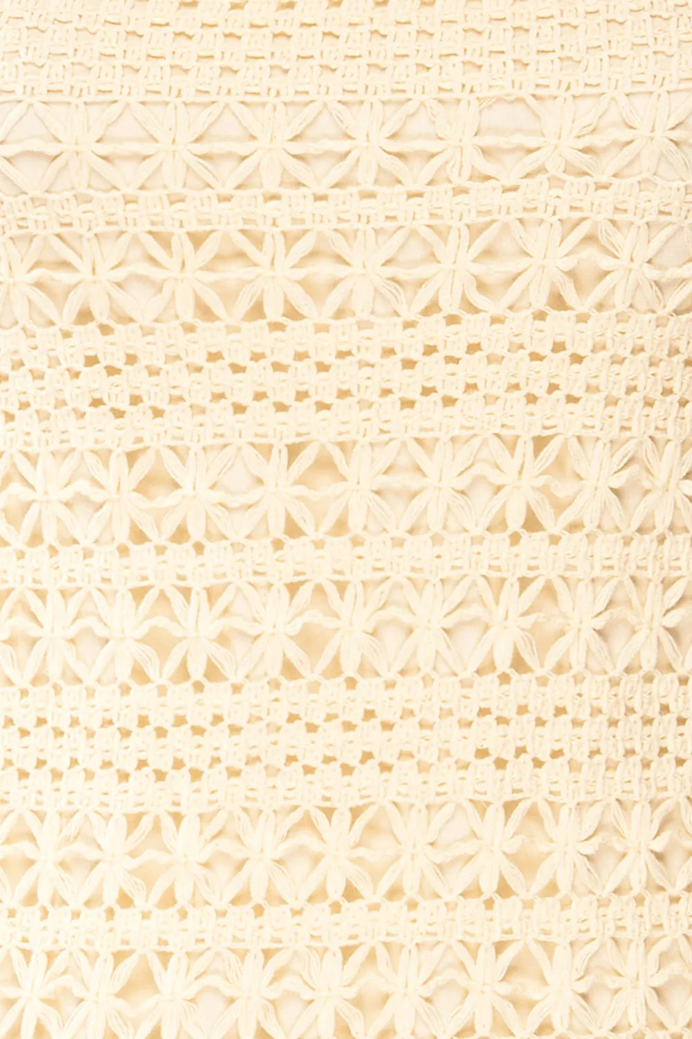 Denver | Beige Short Floral Crochet Dress