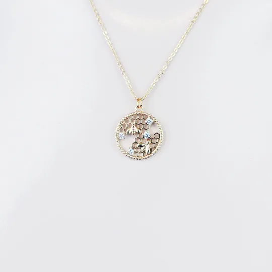 Discreet Bee Day Collar, 18K Gold. Dainty day wear Collar for Submissive/Slave.