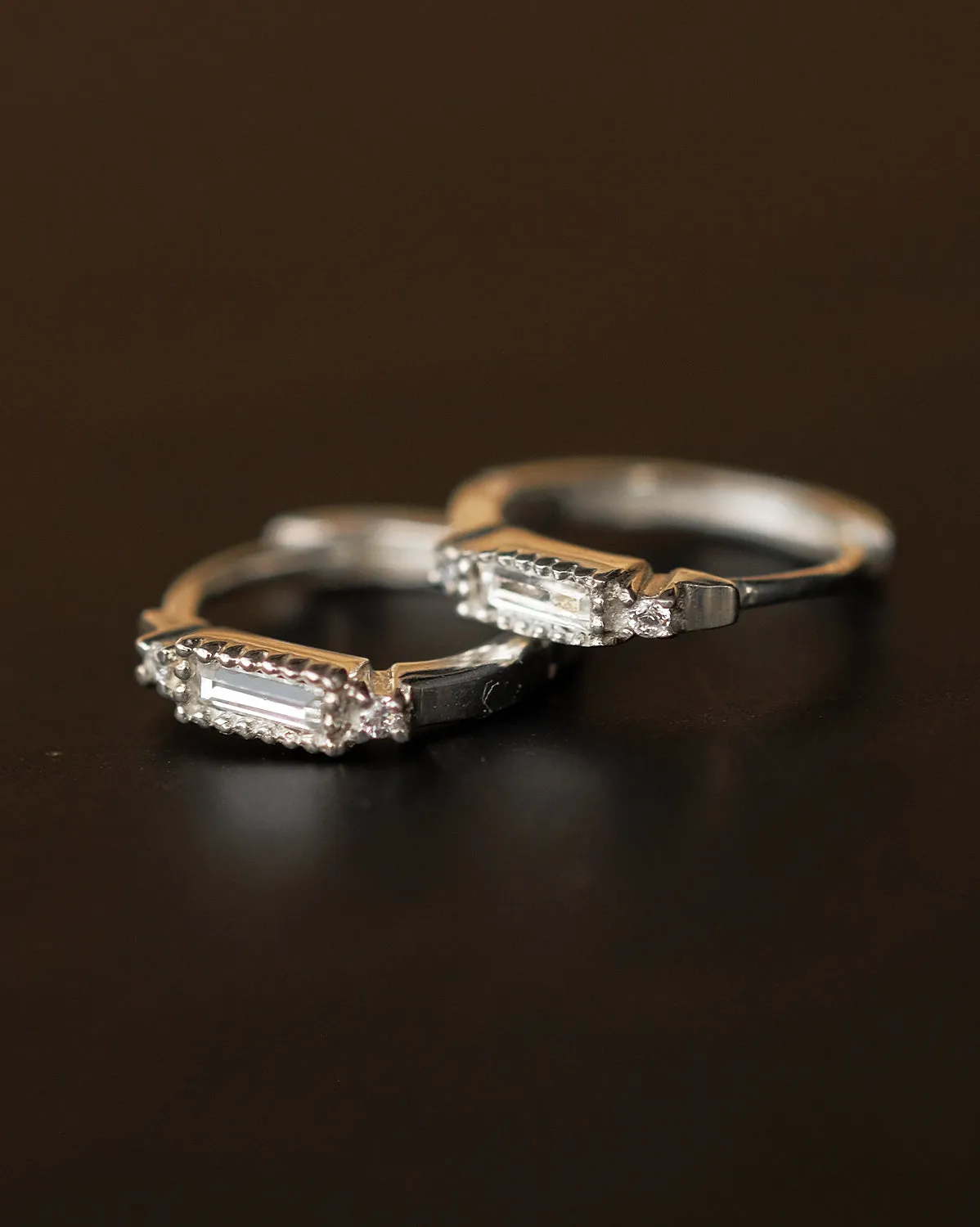 Dorothy Baguette Hoops - Sterling Silver
