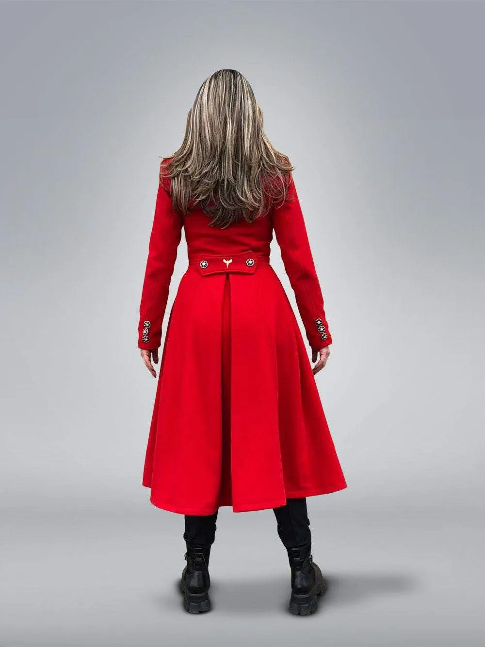 Double Breasted Red Coat