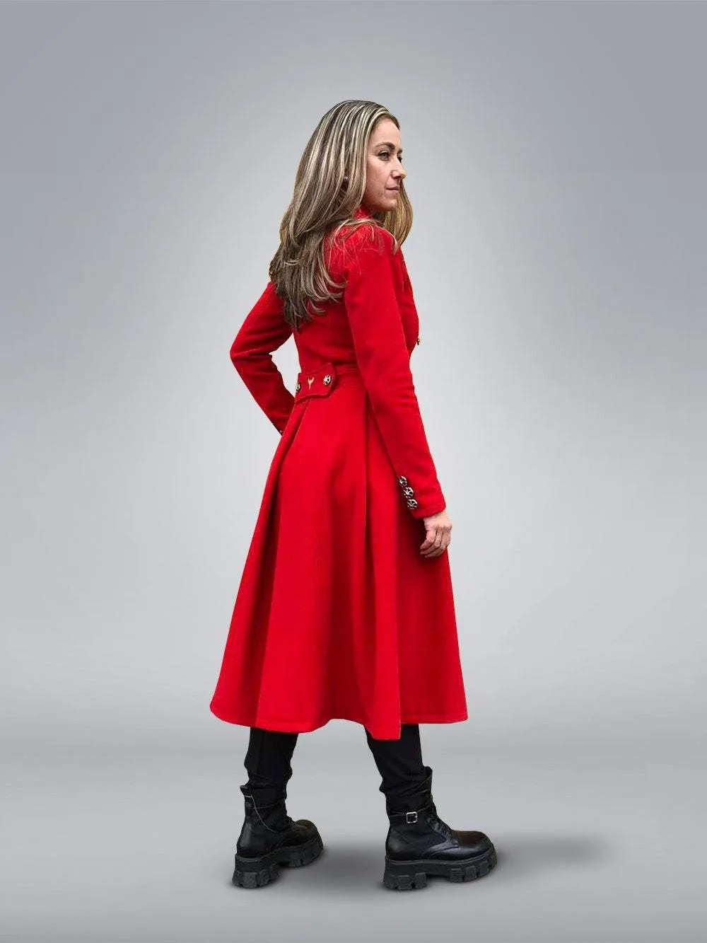 Double Breasted Red Coat
