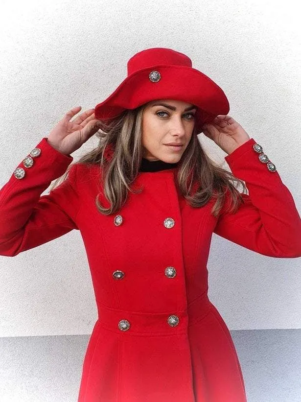 Double Breasted Red Coat