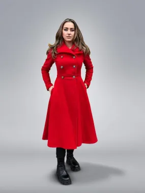 Double Breasted Red Coat