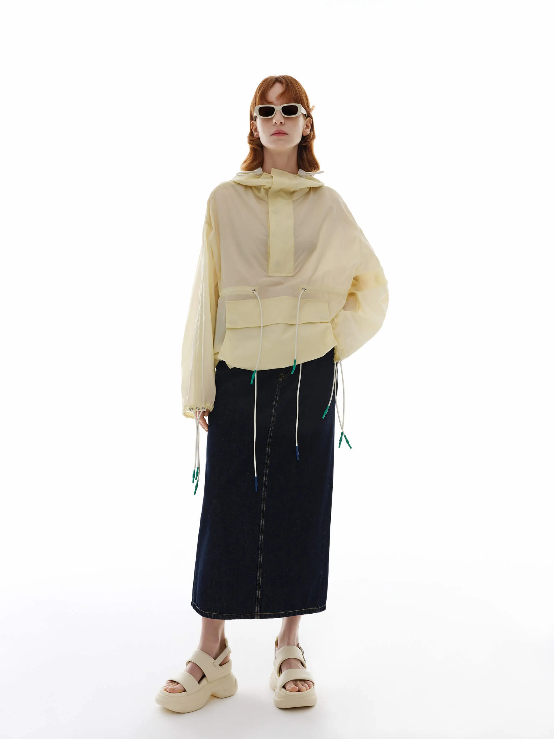 Drawstring Detail Hood Sweatshirt