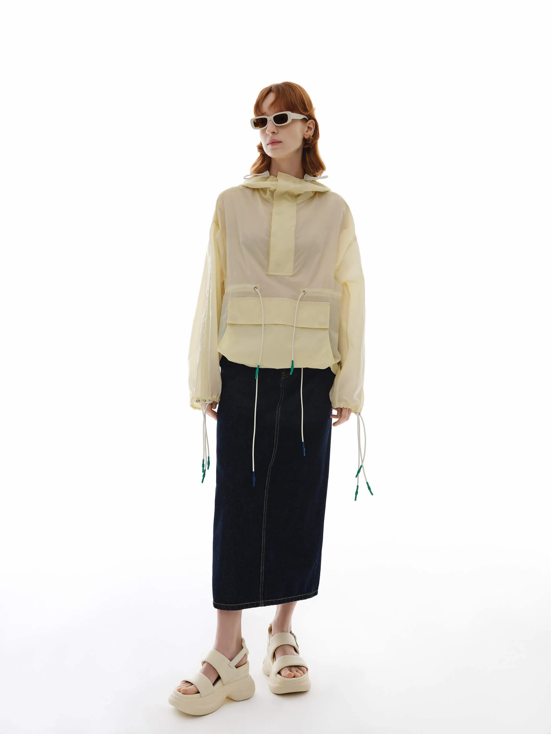Drawstring Detail Hood Sweatshirt