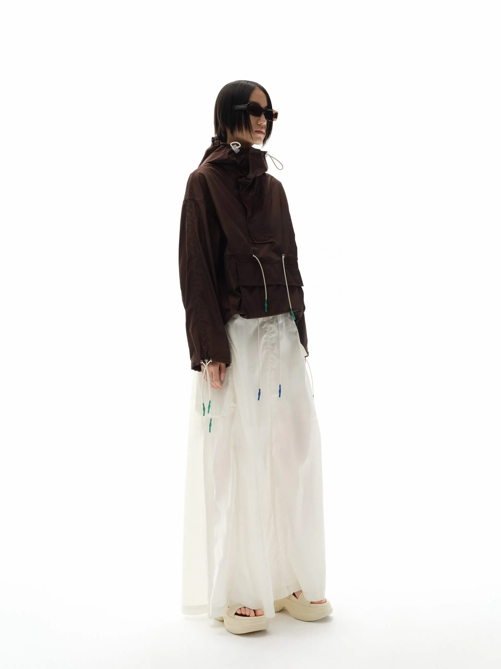 Drawstring Detail Hood Sweatshirt