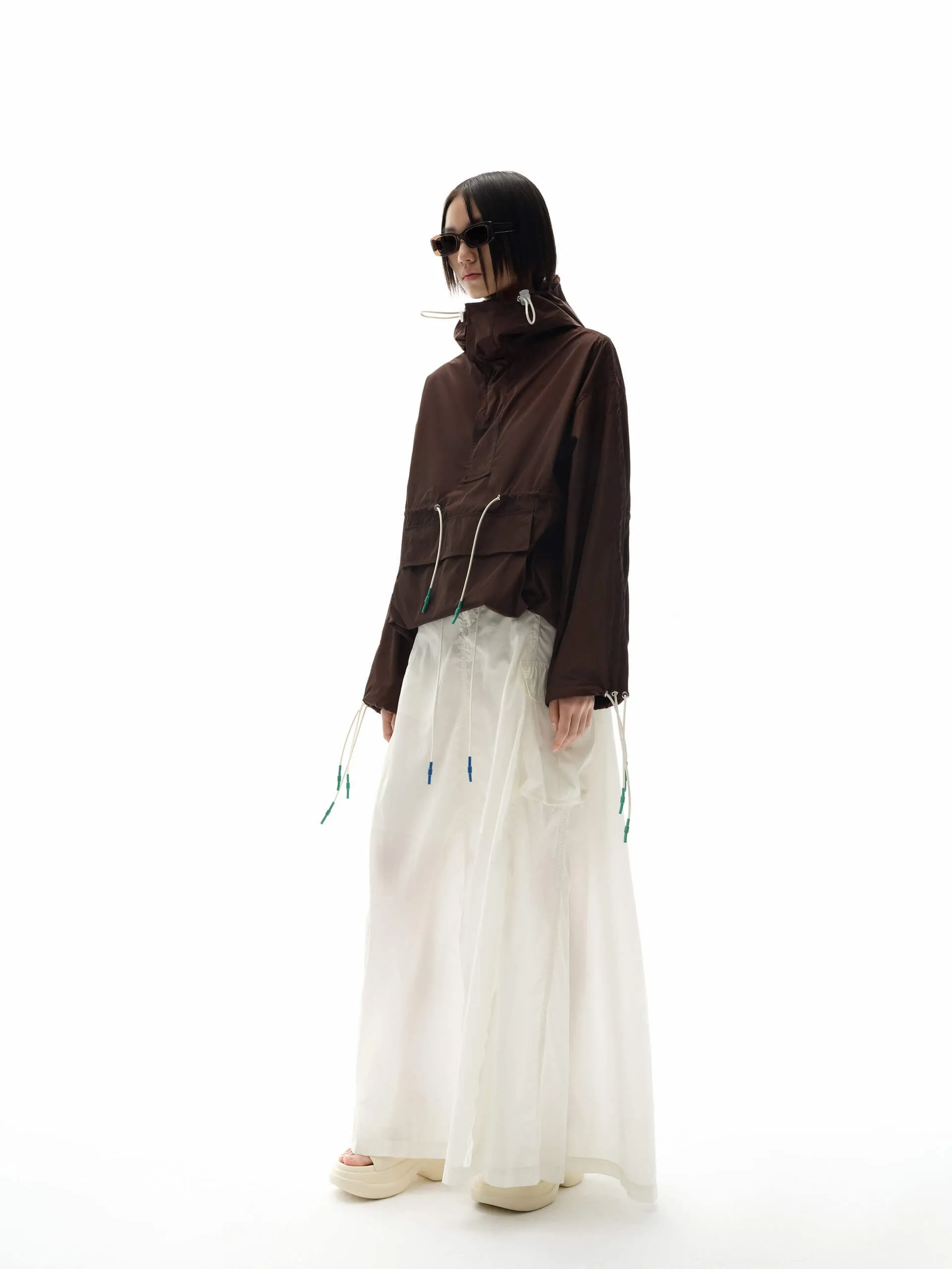 Drawstring Detail Hood Sweatshirt