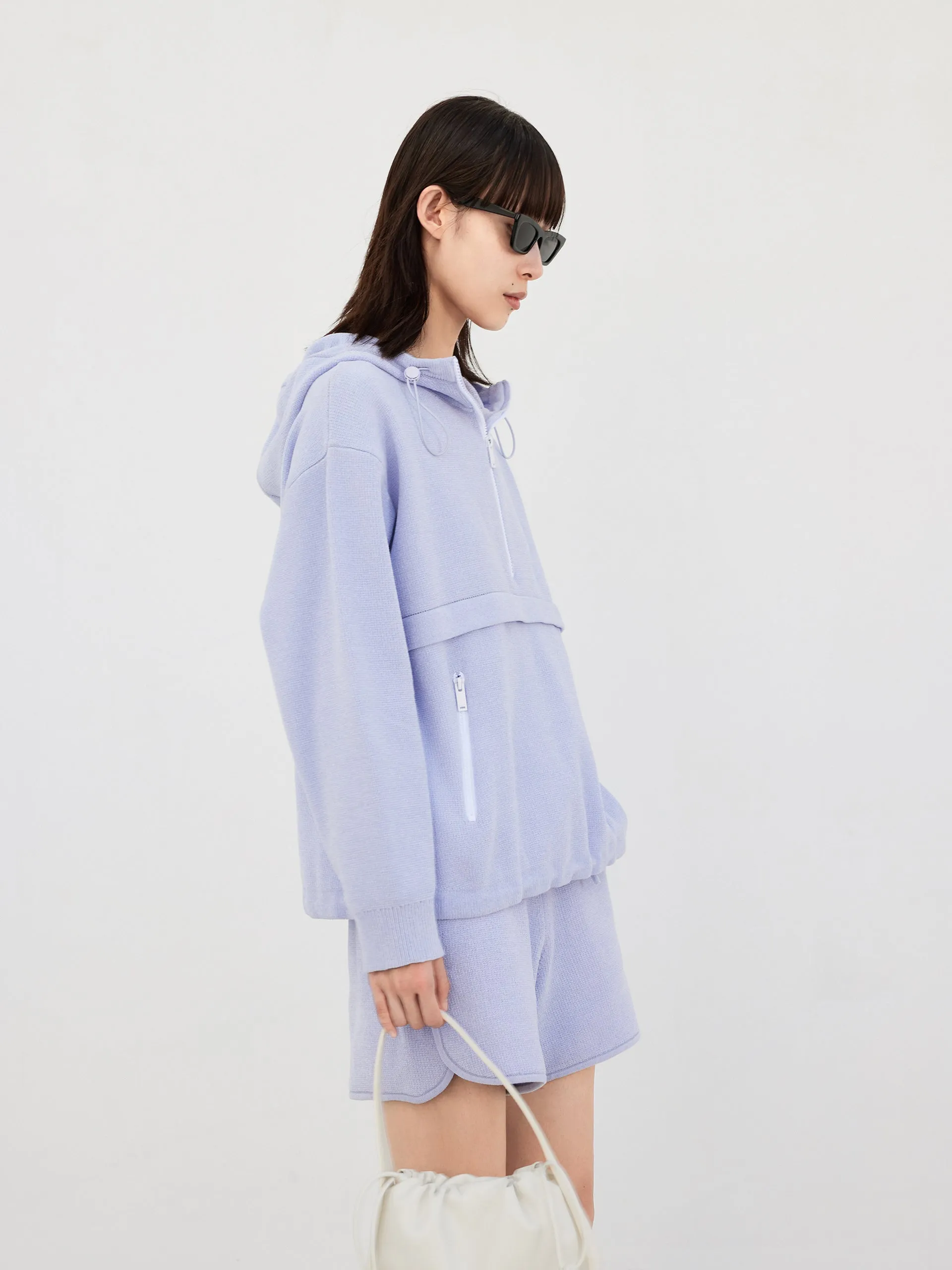 Drop Shoulder Hooded Sweatshirt