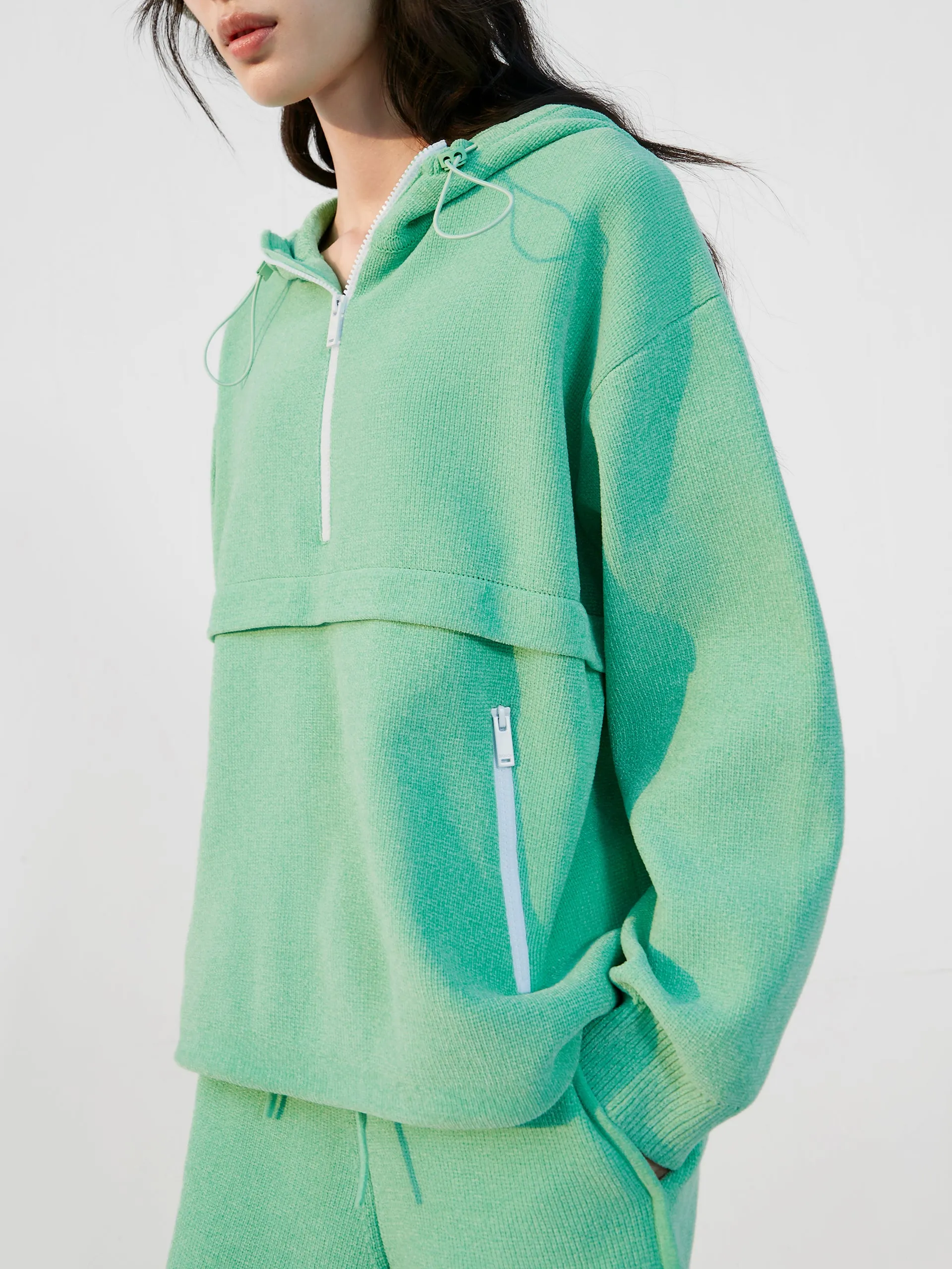 Drop Shoulder Hooded Sweatshirt