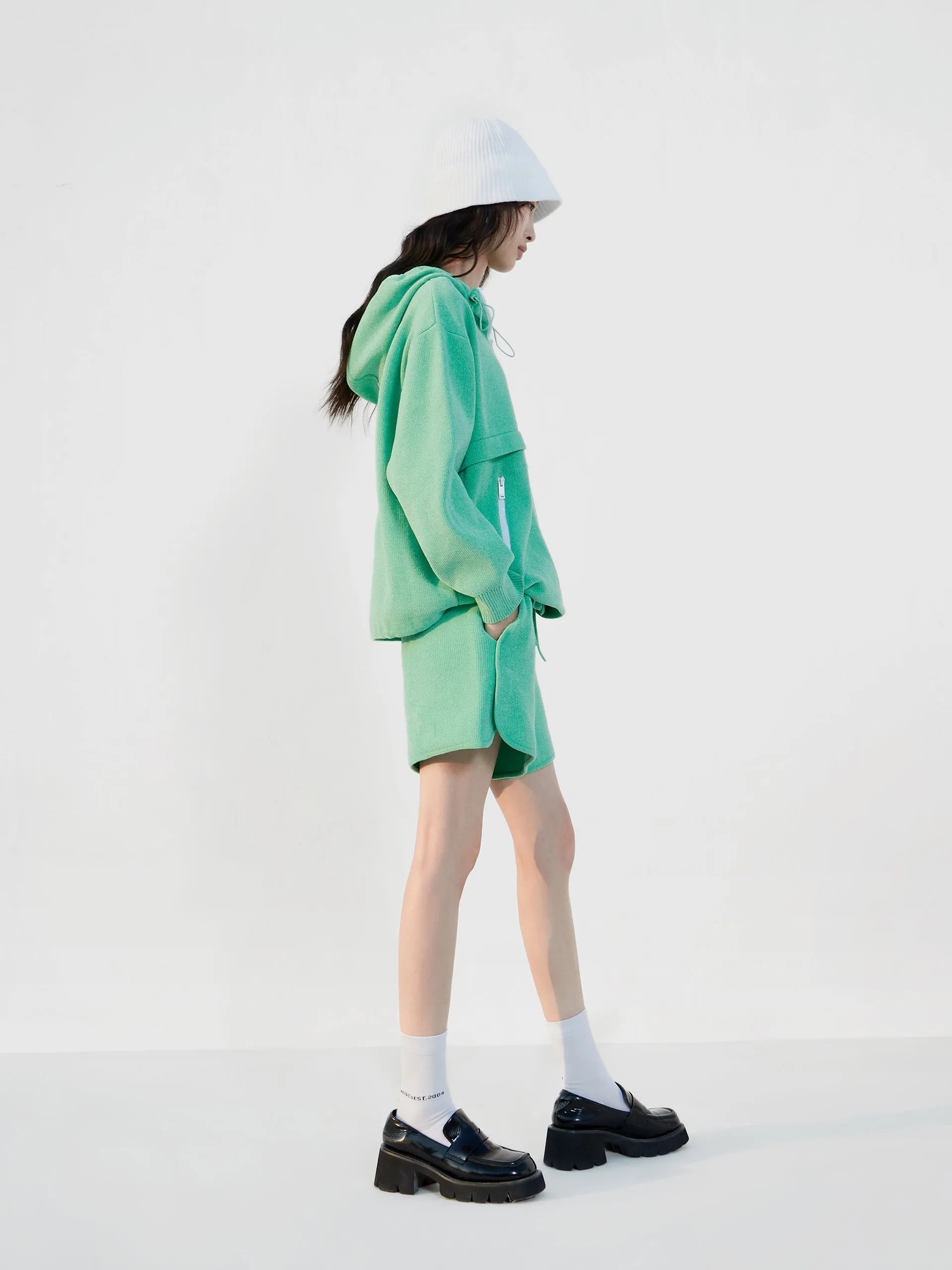 Drop Shoulder Hooded Sweatshirt