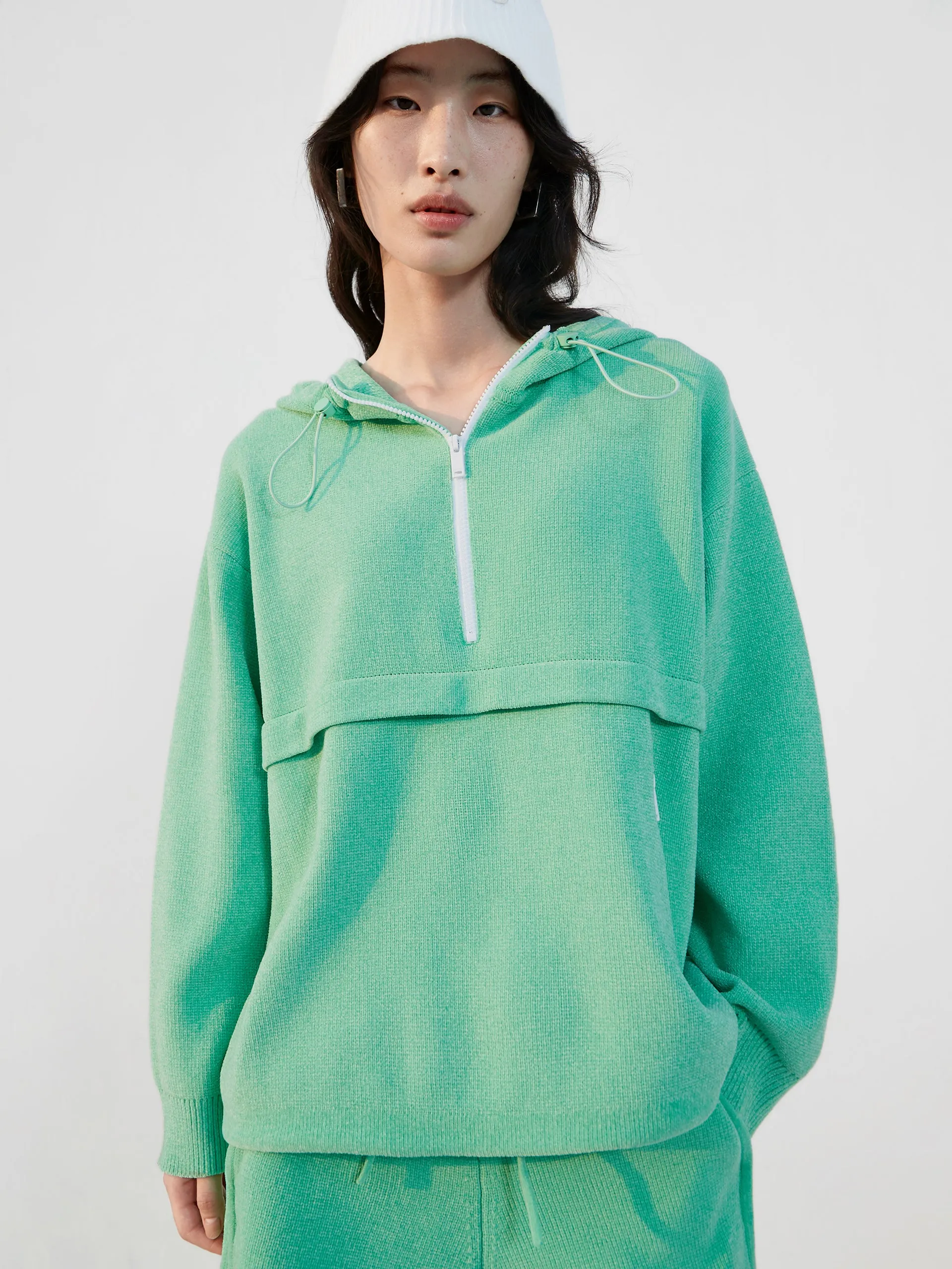 Drop Shoulder Hooded Sweatshirt