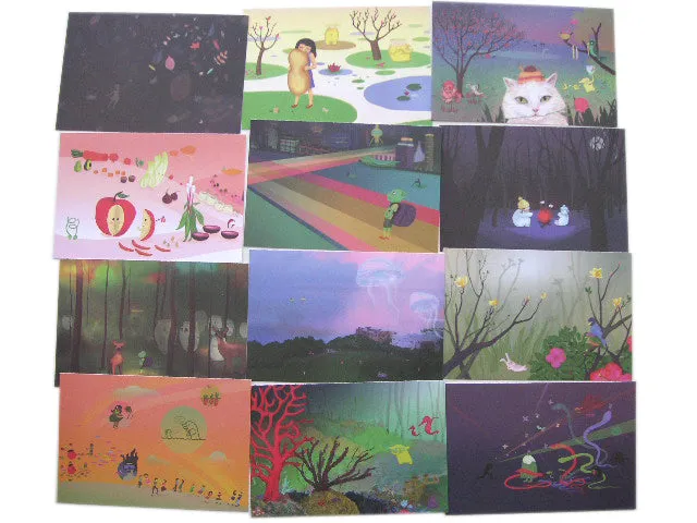 Eun-Ha Paek Milky Elephant Postcard of the Month Set by Little Otsu