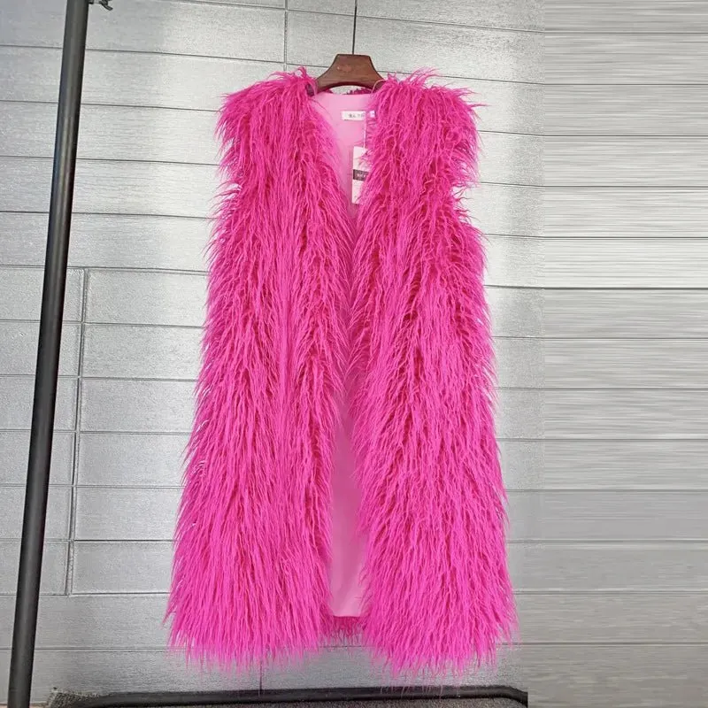 Faux Mongolia Sheep Fur Vests - Shop Winter Outerwear