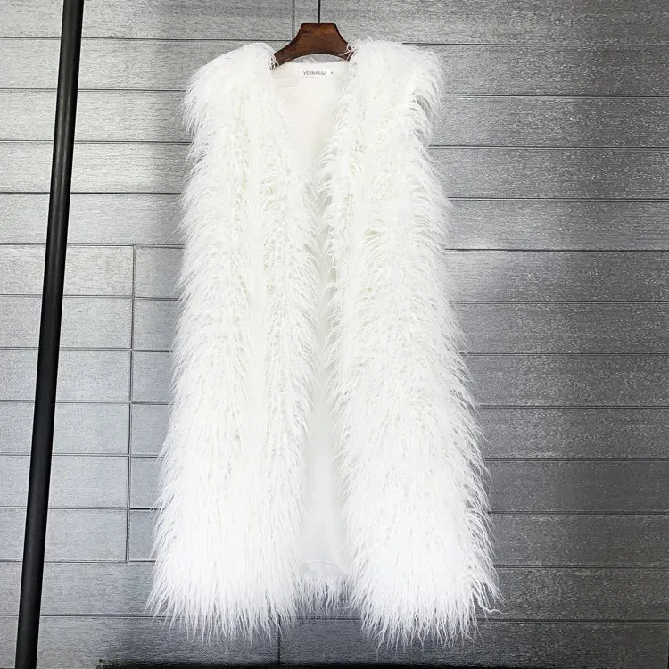 Faux Mongolia Sheep Fur Vests - Shop Winter Outerwear