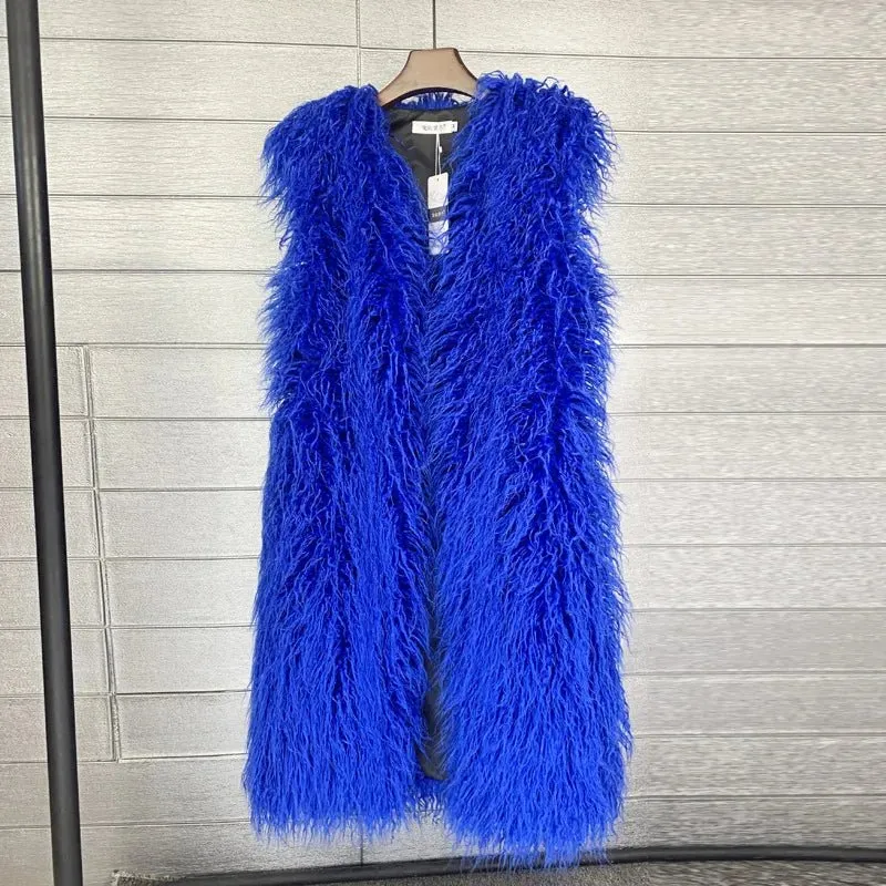 Faux Mongolia Sheep Fur Vests - Shop Winter Outerwear