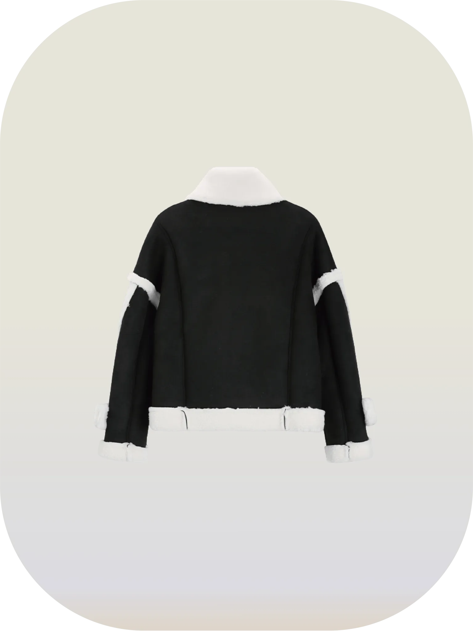 Faux Shearling Stand Collar Jacket