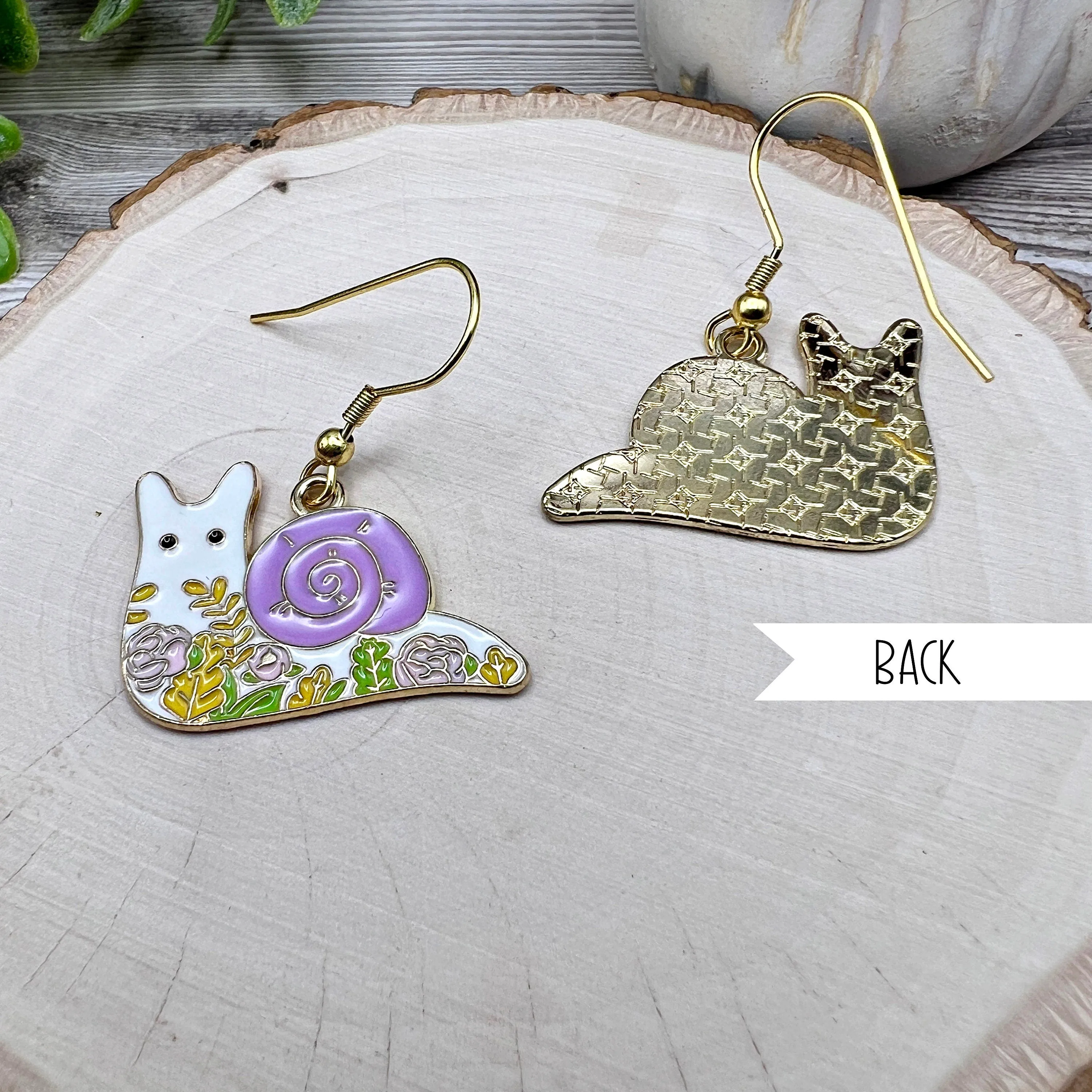 Floral Snail Animal  Earrings
