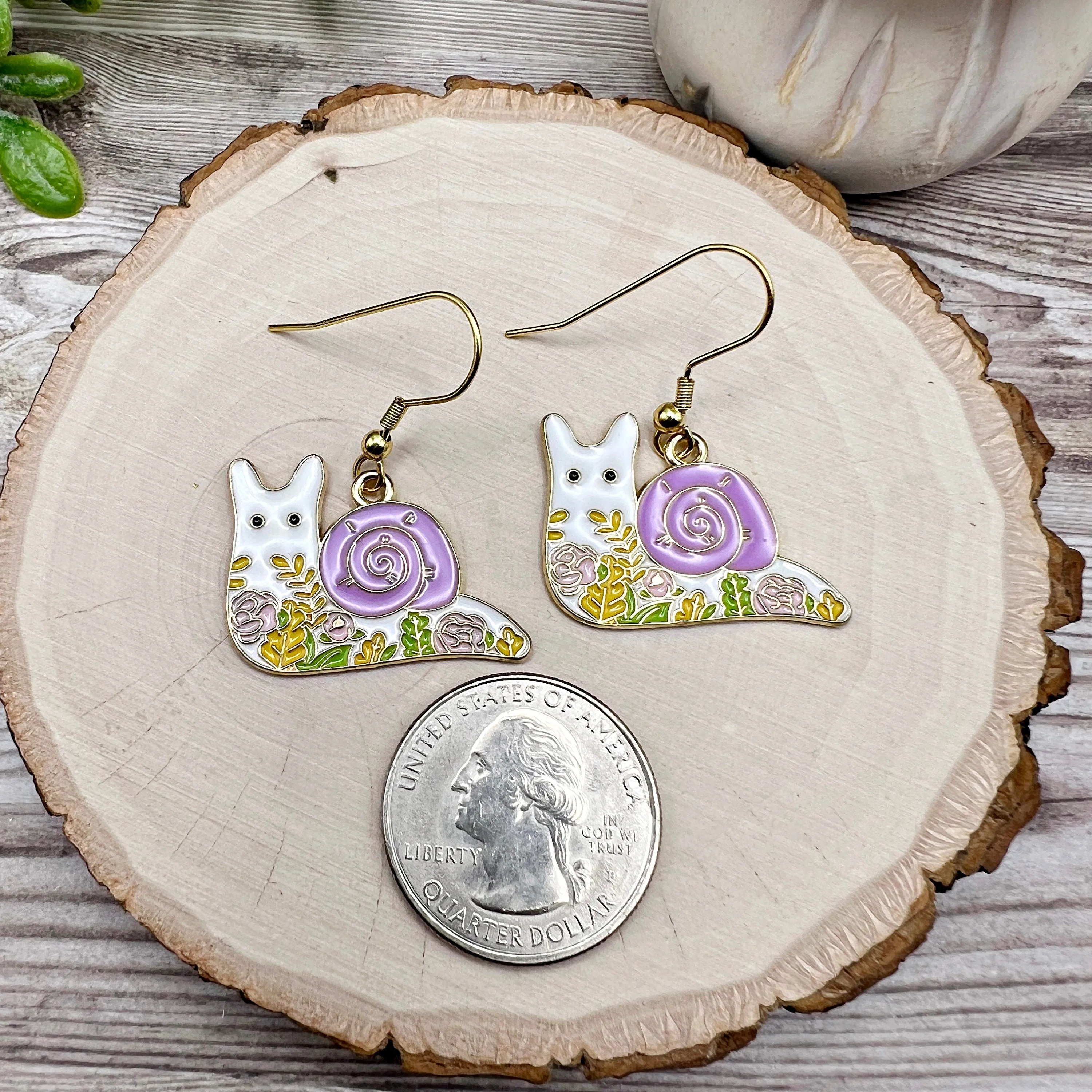 Floral Snail Animal  Earrings
