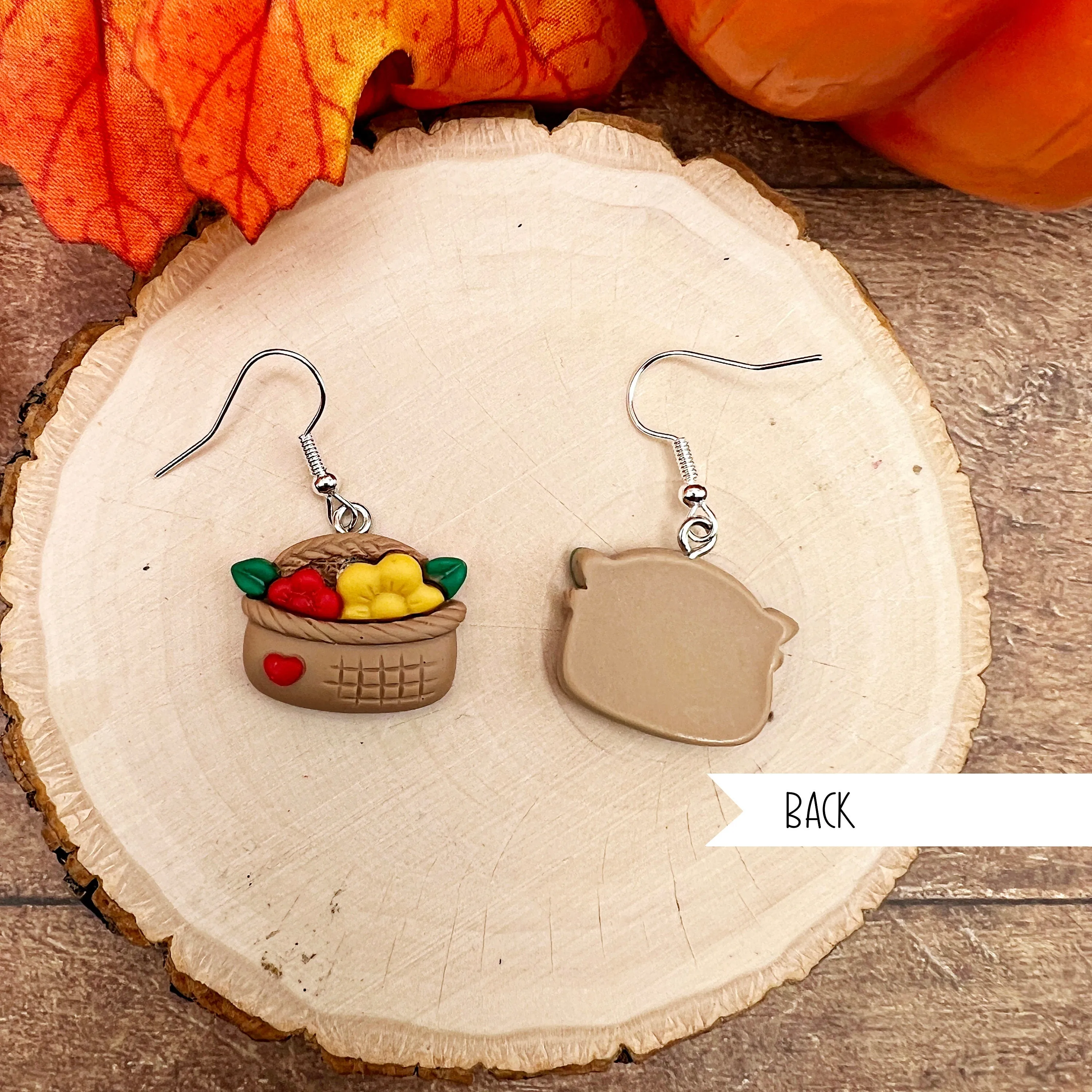 Flower Farmers' Market Harvest Basket Autumn Fall Plant, Hypoallergenic  Earrings - Clearance