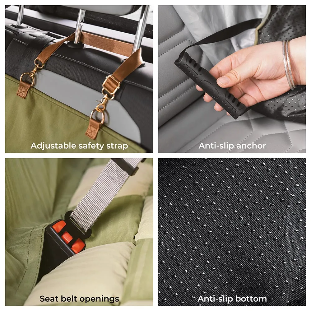 FUNNYFUZZY X VELOTRIC Travel Bolster Safety Back Seat Large Dog Car Seat Bed - Chessboard Lounge
