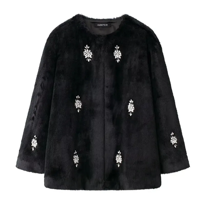 Furry Long Sleeves Loose Cardigan