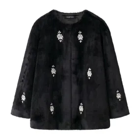 Furry Long Sleeves Loose Cardigan