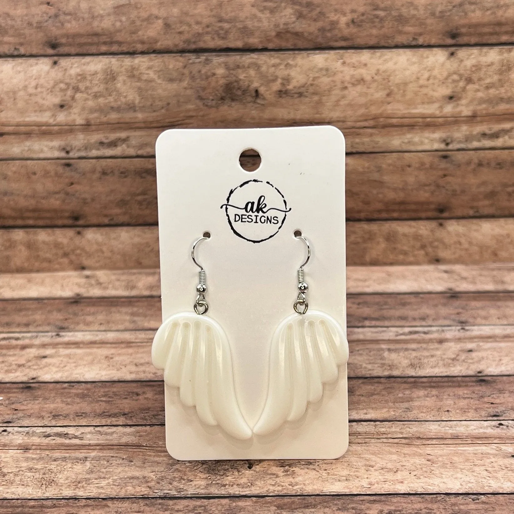 Glitter Acrylic Angel Wing Earrings - Clearance