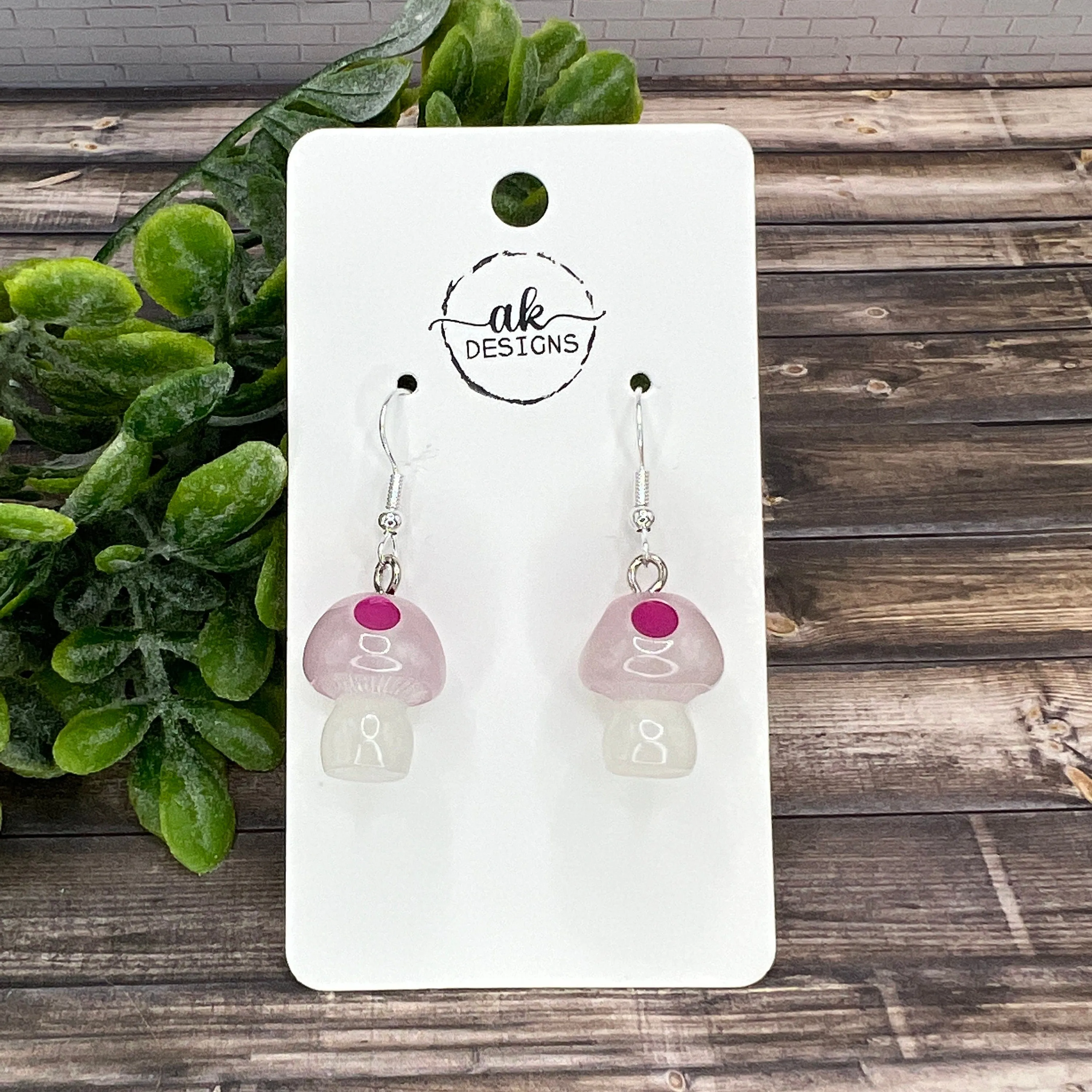 Glow in the Dark Mushroom Lightweight Resin Earrings, Hypoallergenic Nature Lover Gift - Clearance