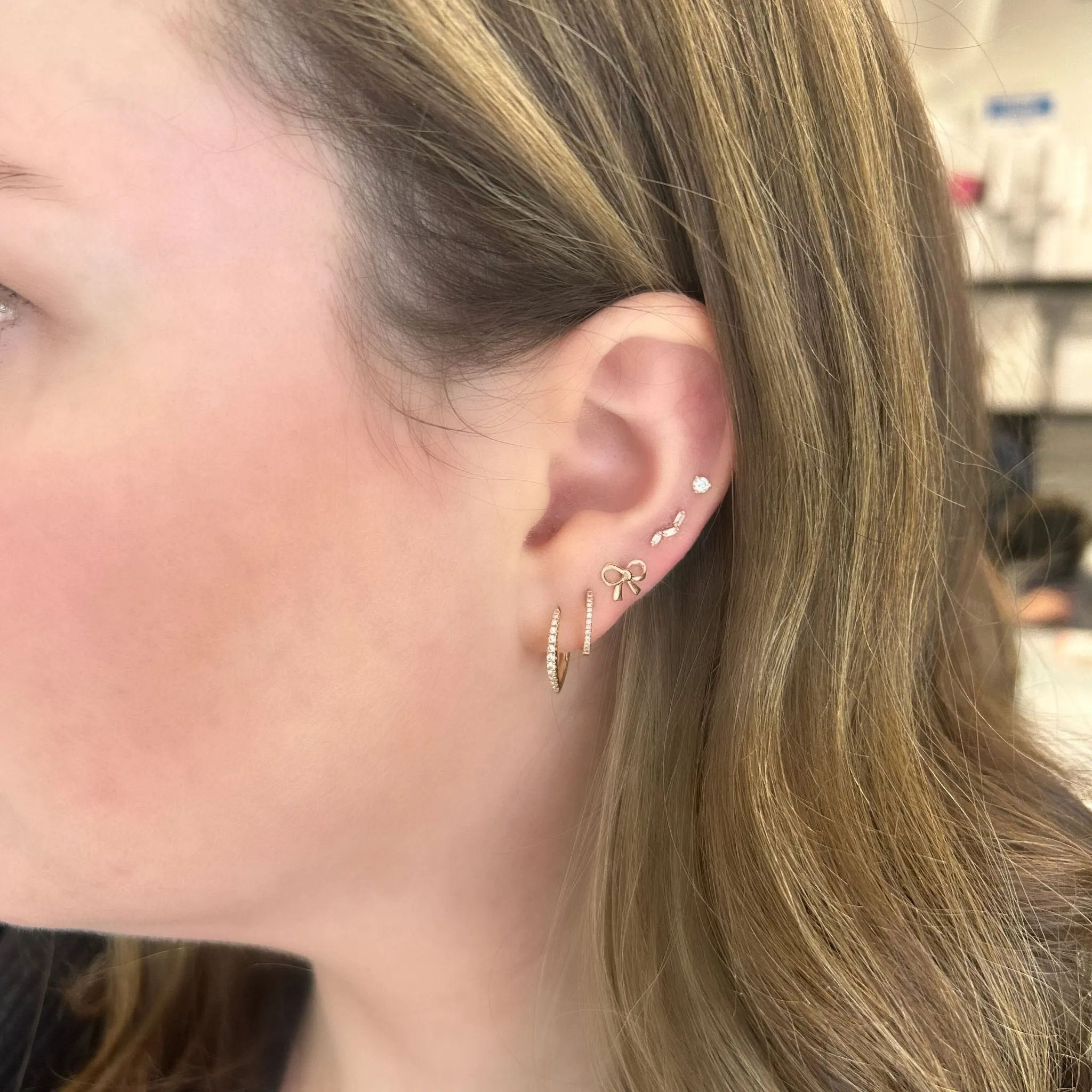 Gold Bow Studs